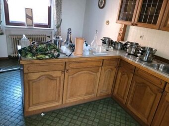 Rustikální dubová linka do U se spotřebiči,6236 - 2