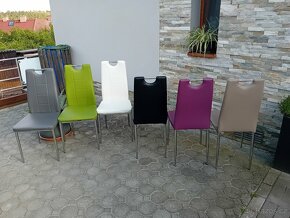 Prodá 6 ks chromovaných židlí v paselových barvách - 2