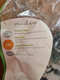Nový napájecí kabel Nedis 5m (Schuko – IEC-320-C13) - 2