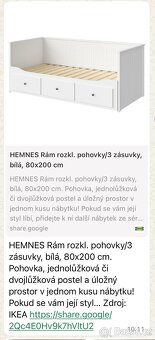 Prodám rám rozkládací pohovky Hemnes,Ikea - 2
