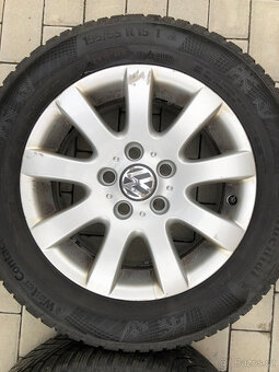 Alu kola VW R15, 5x112, zimni pneu 195/65 R15 - 2