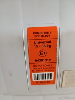 Dětská autosedačka römer kid II ece r44 04, 15-36 kg - 2