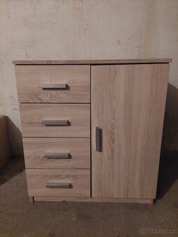 Obývací komplet- dub soloma, bílo šedá kombinace/ 4 díly - 2