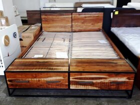 Masivní manželská postel s úložným prostorem OKLAHOMA - 2