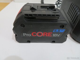 2 x zánovní baterie Bosch Pro Core 18V/ 5.5Ah + nabíječka - 2