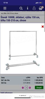Štendr skládací výška 150 cm šířka 150-220 cm chrom - 2