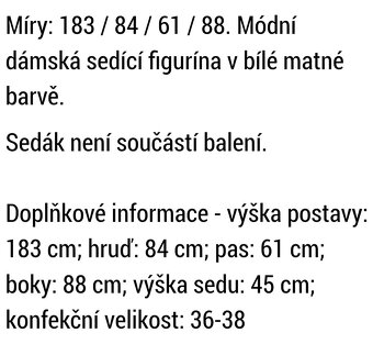 Obchodní figurína sedící, dámská - 2