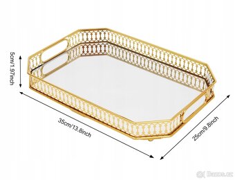Zlatý dekorativní zrcadlový podnos - 2
