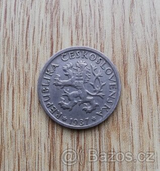 mince 1 koruna ČSR 1937 - 2
