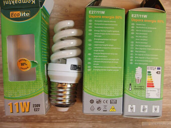 Ecolite kompaktní úsporná malá žárovka 11W 4100K E27 23 ks - 2