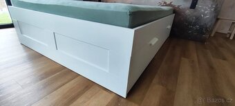 Postel s úložným prostorem 160x200 cm, bílá - 2
