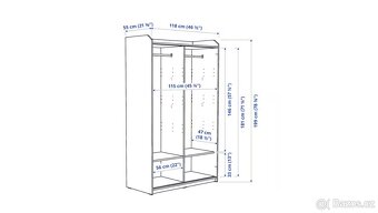 Šatní skříň IKEA Hauga -bílá - 2 kusy k dispozici - 2