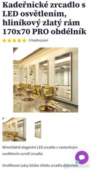 Zrcadlo 170x70 kadeřnické se svetlem - 2