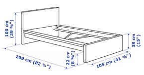 Ikea Malm postel 90x200 - 2