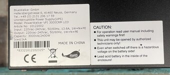 PowerWalker VFI 3000CRM LCD - Záložní zdroje - 5 kusů - 2