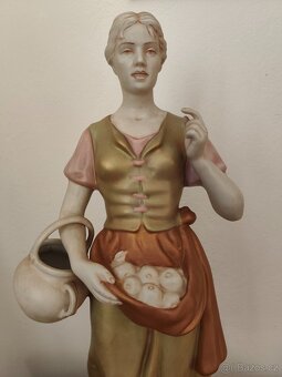 Royal dux veľká porcelánová socha žena s jablkami 52 cm - 2