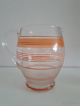 Art deco - džbán a sklenice - retro sklo - 2