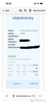 Vstupenky Calin (2.12. 2025) - 2