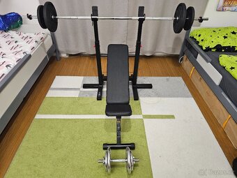 Posilovací lavice skládací včetně příslušenství - 2