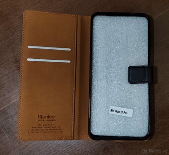 knížkový obal na telefon Redmi Note 9 Pro - černý - 2