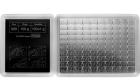 Stříbrný investiční slitek CombiBar 100 x 1 g Valcambi - 2