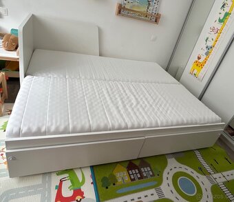 Rozkládací postel IKEA FLEKKE 80x200-160x200 +2 matrace - 2