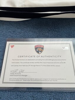 Florida panthers hokejovy  dres #8 HAWRYLUK - 2