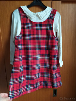 Nový set vánoční šaty + halenka, H&M, vel. 128 - 2