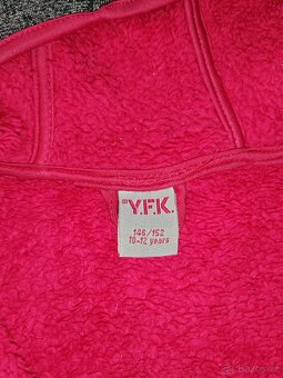 Chlupatá teplá mikina, bunda vel. 146/152 (10-12let) - 2