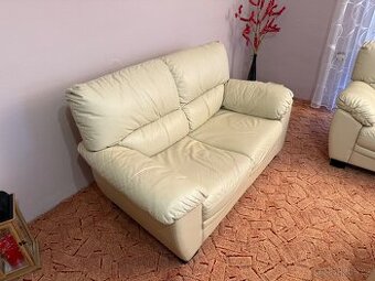 kožená sedací souprava – 2× sedačka (160 cm + 200 cm - 2