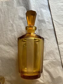 Stará broušená “medová” karafa, 4sklenice - 2