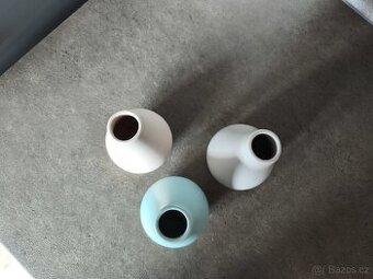 3 vazicky 14x7 cm tchibo keramika - 2
