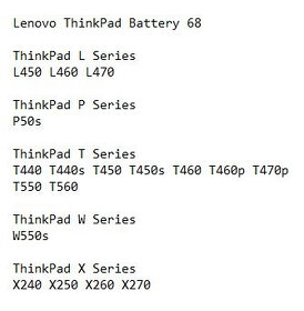 baterie (68) pro notebooky Lenovo řady ThinkPad (2.5hod) - 2