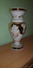 Velká bílá (opál) smaltová váza 43 cm - 2