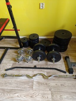 Posilovací set-činky,ez osa, velká osa, stojan na dřepy - 2