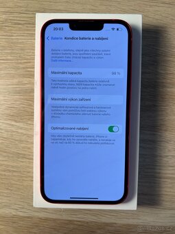 Apple iPhone 14 128GB červená - KONDICE BATERIE 98% - 2