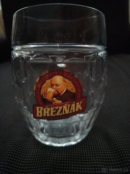 Pivní sklenice pivovaru Březňák 0,5 L - masivní sklo - 2