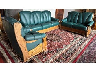 Dubová rustikální kožená souprava 3+2+1,3332 - 2