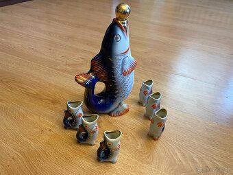 Keramická souprava „Ryba“ – modrá (karafa + 6 kalíšků)
 - 2