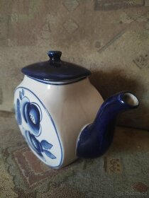 Stará keramická konvička na čaj s víčkem - Made in USSR - 2