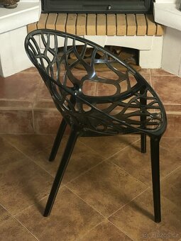 Luxusní designová křesla Koral, kouřový polykarbonát 6ks - 2