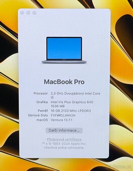 MacBook Pro 13” 2017/16GB RAM/Intel i5/256GB SSD/ Záruka - 2