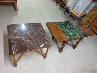 Prodám 2 x krásné stolky z mramorovými deskami - 2