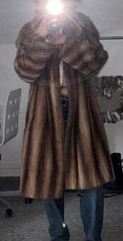 Vintage dlouhý hnědý norkový kabát Kara - 2