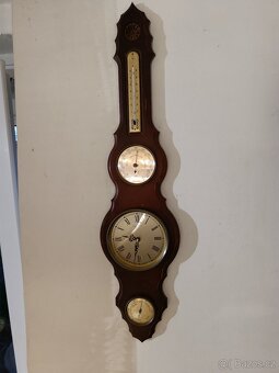 Kombinované nástěnné hodiny s barometrem – retro styl - 2