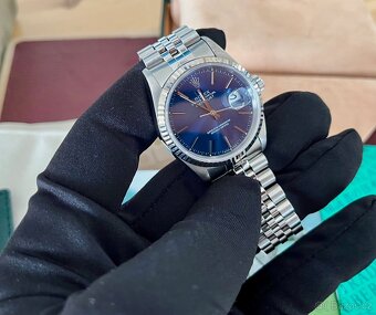 ♛ Rolex Datejust 16234 Modrý Sunburst, Bílé Zlato 🇨🇭 - 2