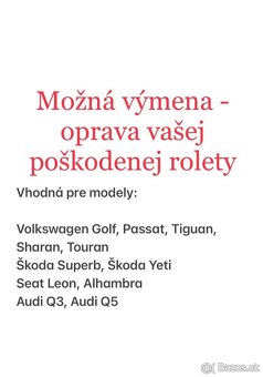 Sluneční roleta pro panoramatické střešní okno, Roletka - 2