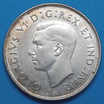 Stříbrná mince r. 1944 Jiří VI. - 2