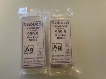 2x Silberbarren 2x 1 kilo, 2x 1 000 gramů Dobré doručení Ref - 2