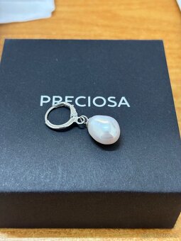 Preciosa Stříbrné náušnice Pearl Heart s říční perlou Precio - 2